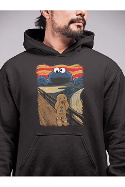 buzagi tasarım ürünleri سويت شيرت بقلنسوة للجنسين من Cookie Monster