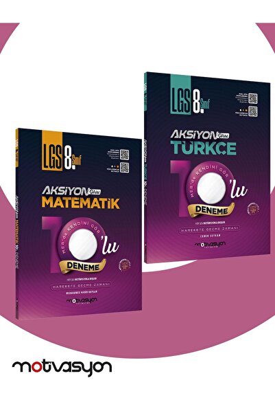 Motivasyon Yayınları LGS 8. Sınıf Matematik-Türkçe Aksiyon 10'lu Genel Deneme...