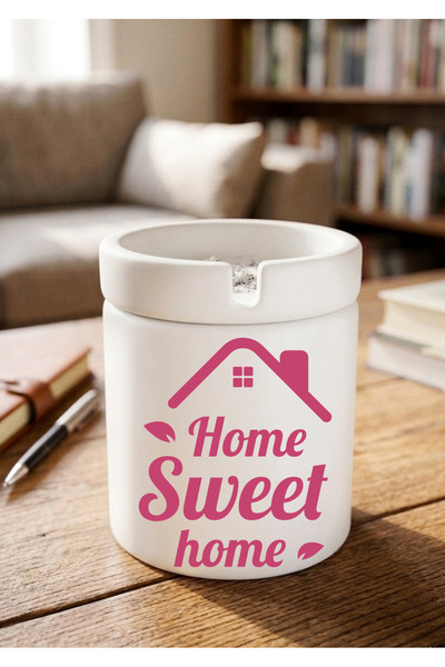 Eylül Design Home Sweet Home Minimalist Home Design Printed Ceramic Ashtray D...