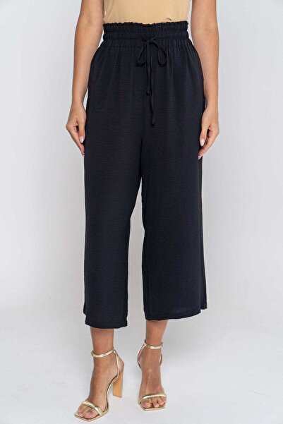 mica Women's 3/4 Elastic Waist Pants with Drawstring