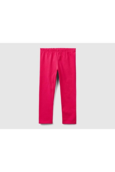 United Colors of Benetton Kids' Solid Cotton Leggings with Elastic Waistband