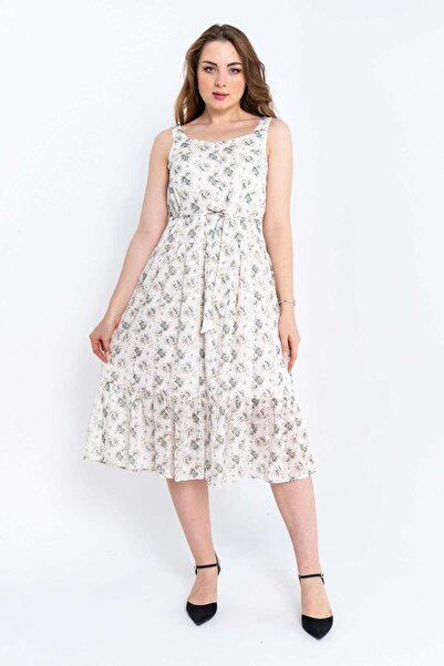 mica Midi Dress with Waist Tie