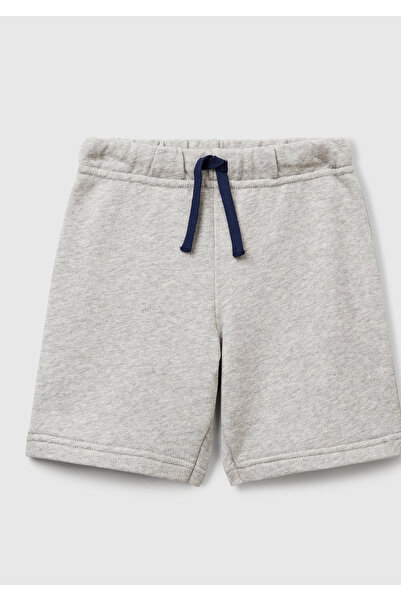 United Colors of Benetton Erkek Çocuk Gri Melanj Benetton Logo Bermuda Sweat ...