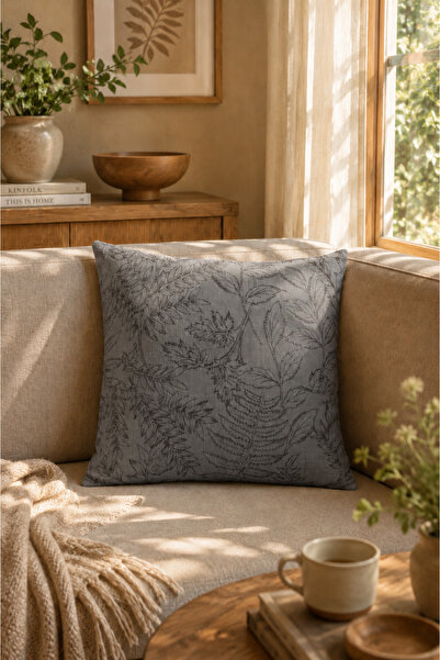 Typoniq Attitude Included Nature Sketch Premium Woven Gray Blue Throw Pillow ...