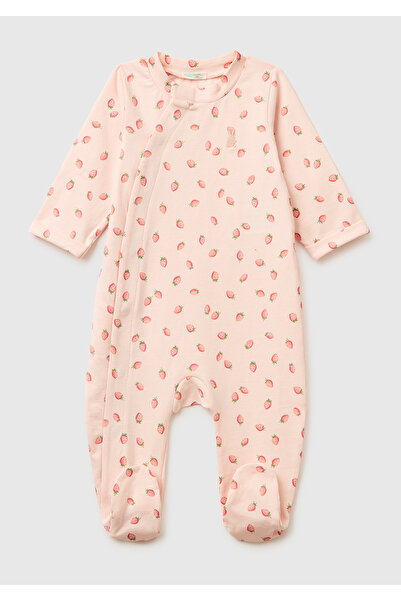 United Colors of Benetton Baby Cream All-Over Patterned Long Sleeve Jumpsuit ...