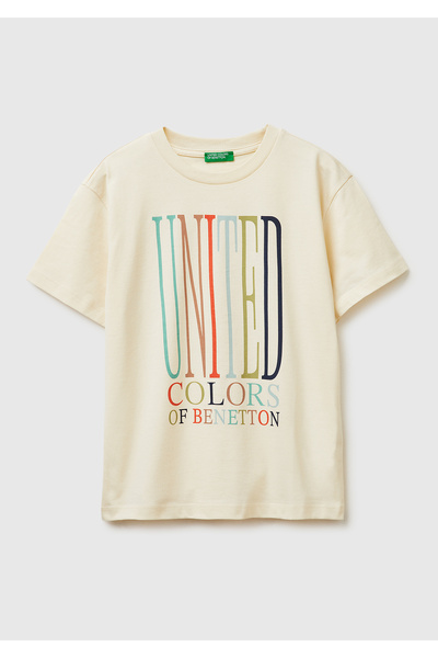 United Colors of Benetton Μπλουζάκι για αγόρια με λαιμόκοψη ποδηλάτου και τυπ...