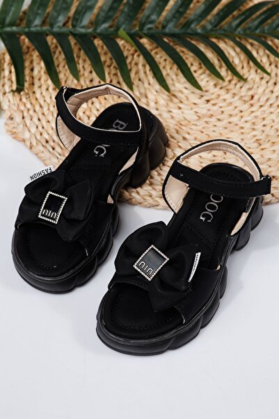 Zaira Sandale fete negre din piele ecologica Darya2 #21770 - 35