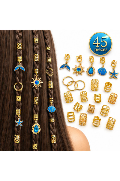 miraza Accesorii împletite pentru păr, 45 bucăți, împletituri Afro/Box, inele...