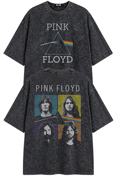 Fuddy Moda Unisex Pink Floyd Members Sırt Baskılı Yıkamalı T-Shirt, Oversize ...
