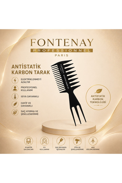 Fontenay Paris Pieptene profesional antistatic din carbon Fontenay 034
