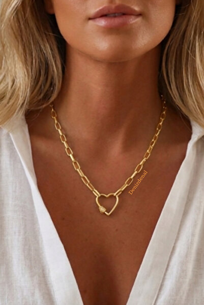 DENİZDENAL Gold Kalp Kolye