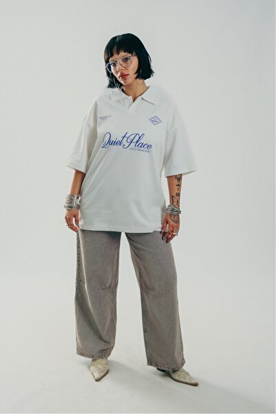 PULLMARK Tricou oversize pentru bărbați, cu guler polo, alb, Quiet Place, US4...