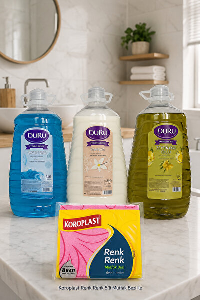 Duru Happiness Series Set of 3 X 3 Liters / Ocean-Vanilla-Olive Oil