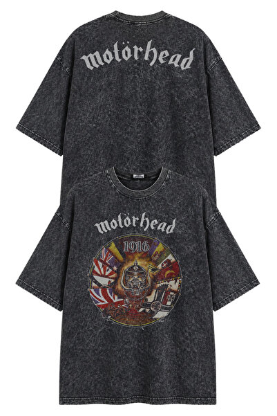 Fuddy Moda Μπλουζάκι Motörhead με στάμπα στον λαιμό, πλενόμενο, με θέμα τη ρο...
