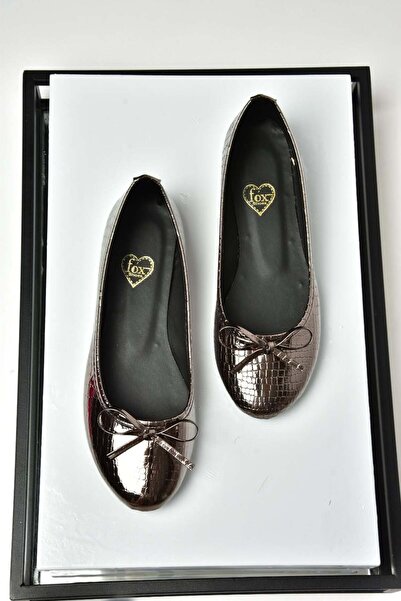 Fox Shoes S726056307 Γυναικείες μπαλαρίνες Platinum Snake Printed