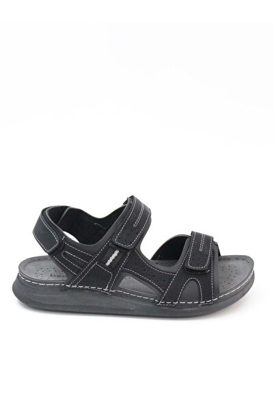 BENTO 86012 Black 3 Velcro Anatomical Men's Sandals