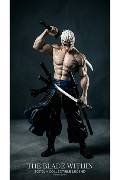 CRAFTEL Roronoa Zoro Üç Kılıç Tarzı Renkli Anime Koleksiyon Figürü 15 cm