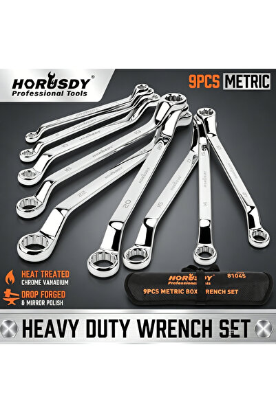 Choice HORUSDY 9Pcs 50-Degree Offset Box Wrench Set, Metric 6-24mm CR-V Steel...