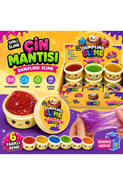 Gökkuşağı Sepeti Çin Mantısı Dumpling Simli Slime
