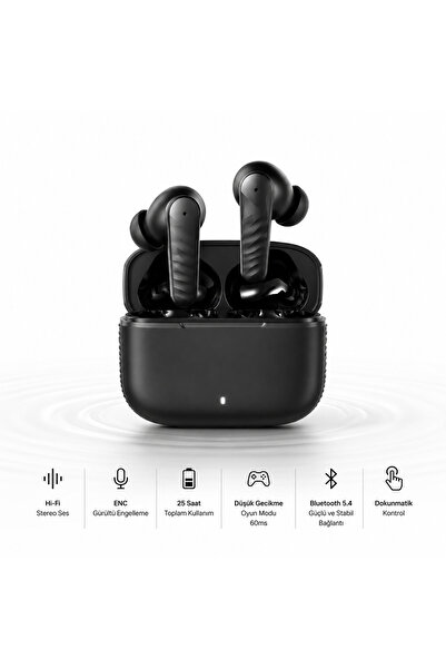 Teknomie T8 Bluetooth Headset 4 Mic Hi-Fi Stereo Audio ENC Microphone Low Delay 35 Hours Use