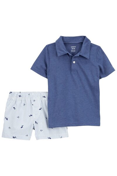 Carter's Baby Boy T-Shirt Shorts Set Blue 2S 889810