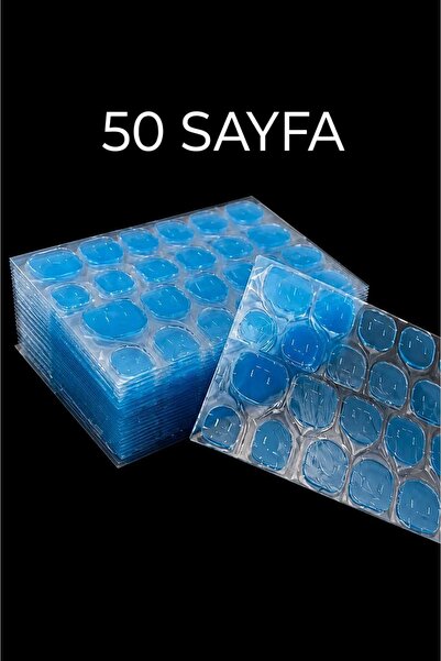 PİRAYE AKSESUAR 50 Sayfa - 1200 Adet Takma Tırnak Yapıştırıcı Sticker - Mavi ...