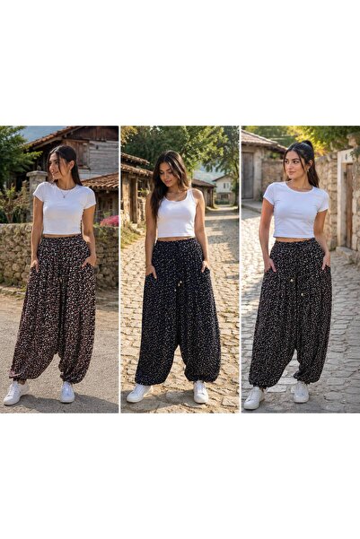 Store Kadın Esnek Lastikli 3'lü Şalvar