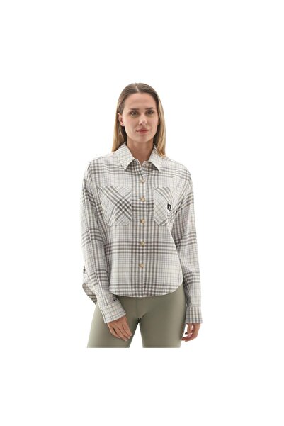 Converse 10027406-286 Flannel Button-Down Oversızed Shırt G&amp;ouml;mlek Gri