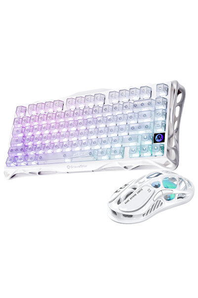 Gravastar Mercury K1 Lite Mekanik Gaming Klavye ve M2 Kablosuz Optik Mouse Se...