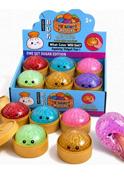 ADDA Squishy cu sclipici, Culoare Aleatorie, Model Kawaii, 8,5 cm,2 buc