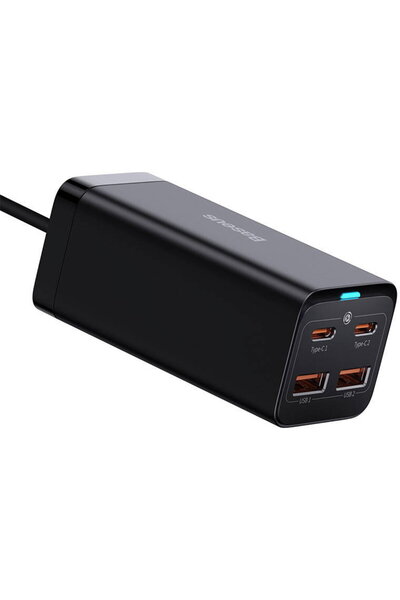 Baseus Încărcător de perete GaN3 Pro 2xUSB-C + 2xUSB, 100W (negru)