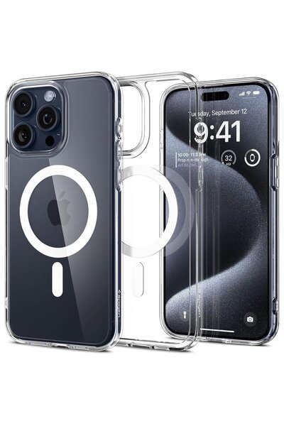 Spigen Husă pentru iPhone 15 Pro - Ultra Hybrid MagSafe - Albă