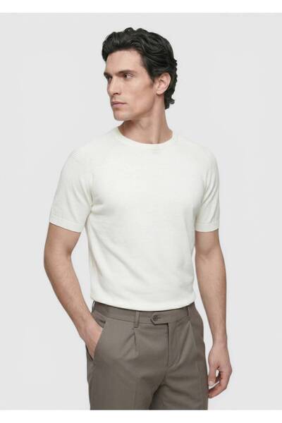 Ramsey Ecru Plain Knitted Knitwear