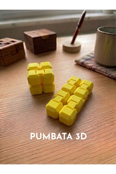 pumbata3D Sarı Katlaç - Sonsuz Küp-Stres Küpü 3D Baskı-İnfınıty-Eğlenceli ve ...
