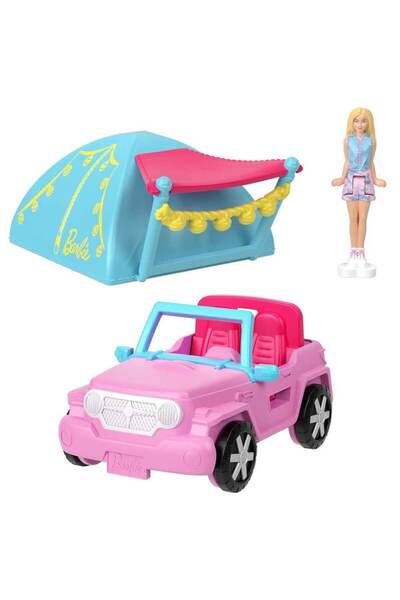 Barbie Mini Barbieland Aracı HYF38 - Araba Ve Çadır Hyf43