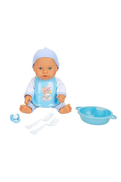 Sunman Bebelou Yemek Zamanı Sesli Bebek Seti 35 cm - Mavi