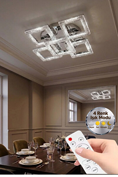 Lumia Lighting Yakamoz Model 5"li Kumandalı Gümüş 3 Renk Modu Ledli Modern Ta...