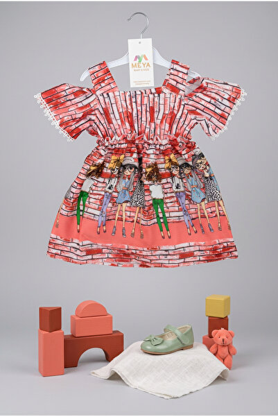 meyastore Girl's Dress with Lace Detail