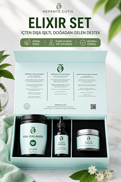 nepente Premium Cilt Bakım Seti | Balık Kolajeni + Yüz Serumu + Nemlendirici ...