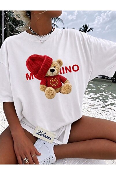 LELVANİ Unisex Colorful Teddy Cool Printed Crewneck T-Shirt