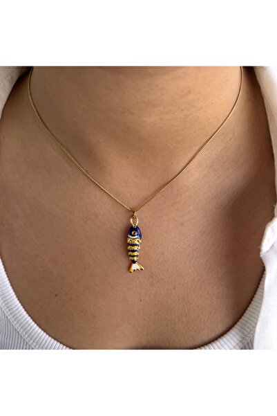 Home Kuyruğu Sallanan Balık Kolye Kadın Altın Renk Zincirli Hareketli Balık F...