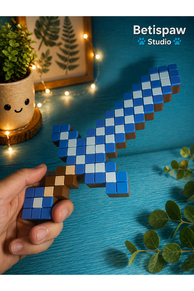 Betispaw Studio Minecraft Kılıç Figürü 24 cm Hediyelik Dekoratif Eşya