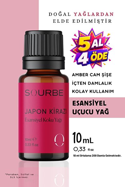 SOURBE Japon Kirazı Esansiyel Uçucu Yağı Buhurdanlık Yağı Ortam Oda Kokusu Di...