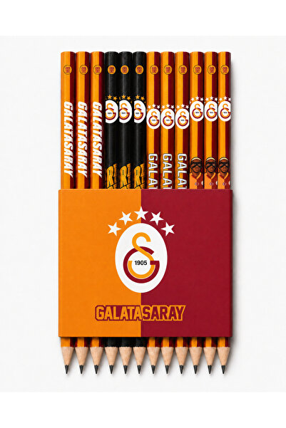 Galatasaray Lisanslı Taraftar Kurşun Kalem Seti - Çocuklar İçin 4 Çeşit 12'li...