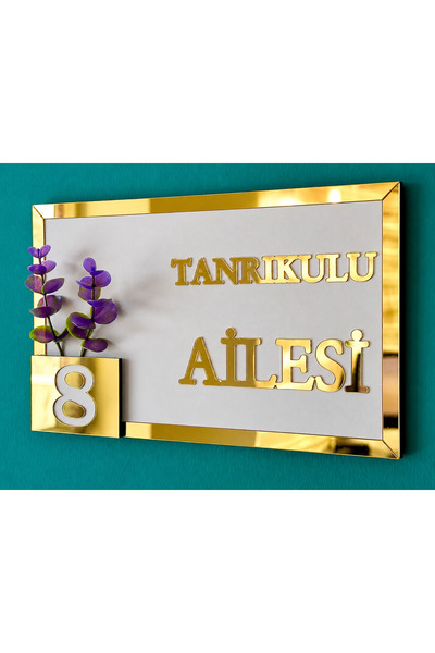 LuxuryConcept Kişiye Özel Çerçeveli Aile İsmi ve Kapı Numarası Tabelası – Dek...