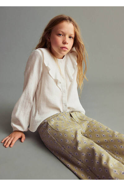 MANGO Kids Набрана набръчкана блуза