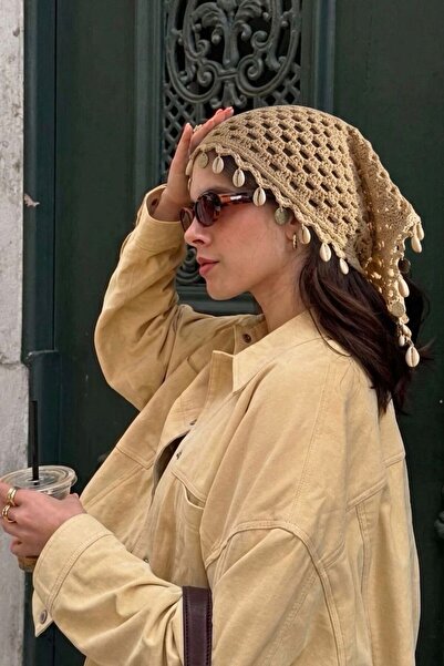 keisy Hand Knitted Premium Mesh Bandana with Tie Detail