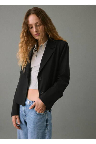 Mango Teen Klapalı kısa blazer ceket