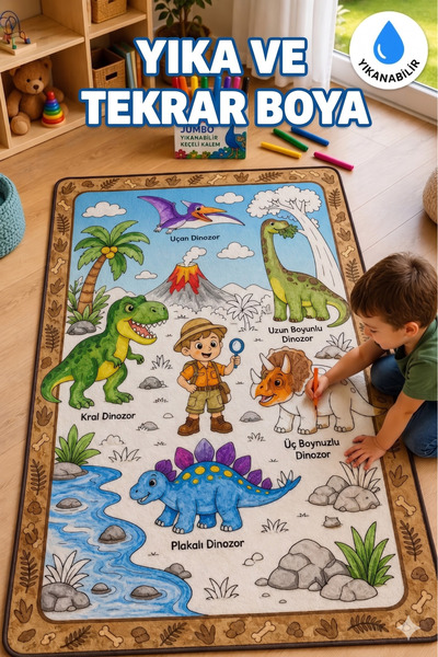 Nizal Home Eğitici Yıkanabilir Tekrar Boyanabilir Çocuk Odası Oyun Matı Boyam...