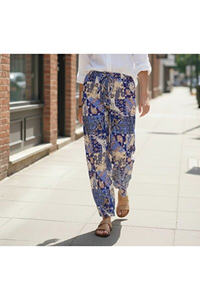 Intisimo Pantaloni de damă, casual, motive orientale, albaștri